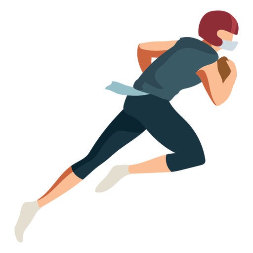Jogador correndo roupa de bola de capacete de futebol plana Desenho PNG