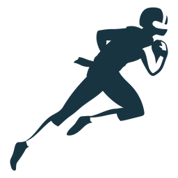 Player running helmet ball outfit football silhouette PNG Design