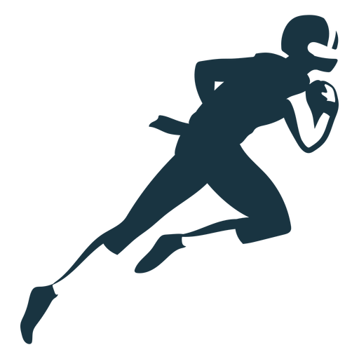 Player running helmet ball outfit football silhouette PNG Design