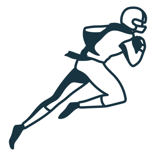 Jogador correndo roupa de futebol capacete tacada de bola Desenho PNG