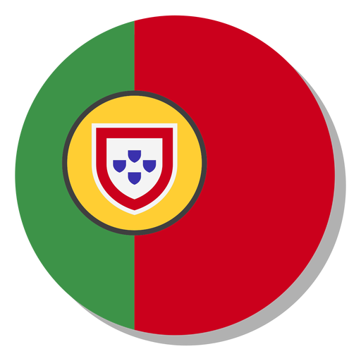 Círculo do ícone do idioma da bandeira de Portugal Desenho PNG