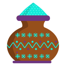 Pot pattern powder jug vase flat PNG Design