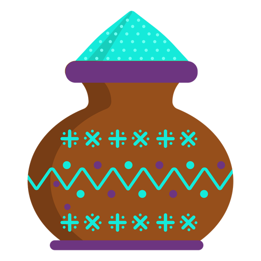 Pot pattern powder jug vase flat PNG Design