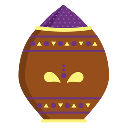 Pot pattern powder vase jug flat PNG Design