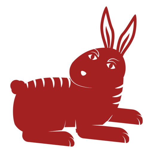 Orelha de coelho focinho coelho silhueta astrologia chinesa Desenho PNG