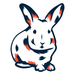 Rabbit front view duotone PNG Design