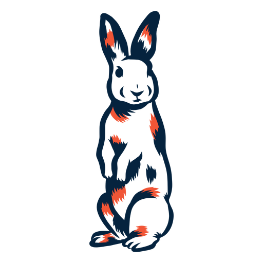 Kaninchen stehend duoton PNG-Design