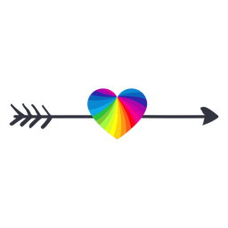 Adesivo de seta de arco-íris com coração lgbt Transparent PNG