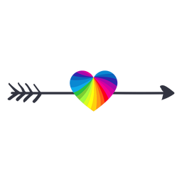 Rainbow arrow heart lgbt sticker PNG Design