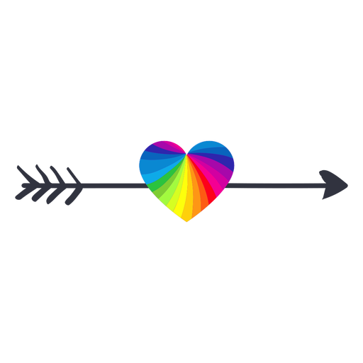 Rainbow arrow heart lgbt sticker PNG Design