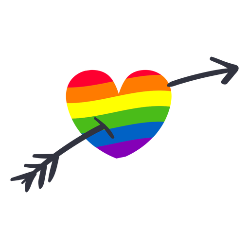 Rainbow heart arrow lgbt sticker PNG Design