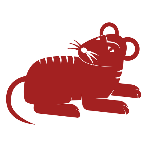 Rata ratón cola silueta de astrología china Diseño PNG