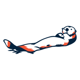 Nutria de mar puesta duotono Diseño PNG
