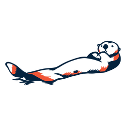 Sea otter laying duotone PNG Design Transparent PNG