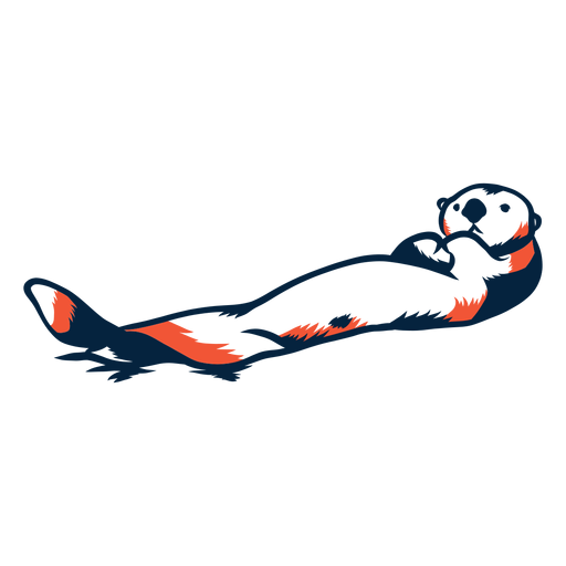 Sea otter laying duotone PNG Design