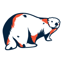Sea otter rear view duotone PNG Design