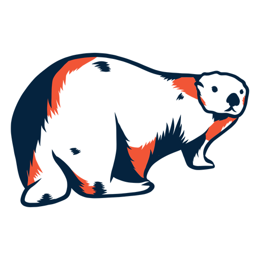 Vista traseira da lontra marinha duotônico Desenho PNG