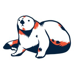 Sea otter sitting duotone PNG Design