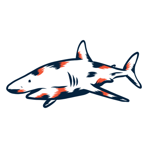 Duotono de vista lateral de tiburón Diseño PNG
