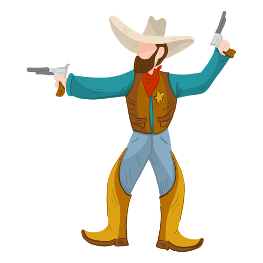 Sheriff with two guns PNG Design