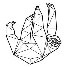 Preguiça pendurada poligonal Desenho PNG