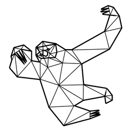 Sloth jumping polygonal PNG Design