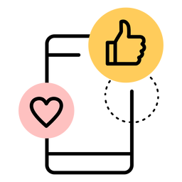 Smartphone icon heart like stroke PNG Design