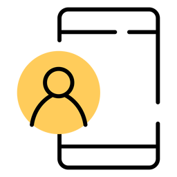 Trazo de cuenta de usuario de icono de teléfono inteligente Diseño PNG