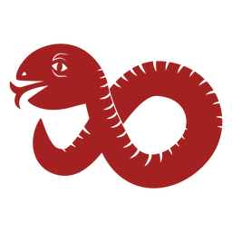 Réptil cobra torcendo a silhueta da astrologia chinesa Desenho PNG