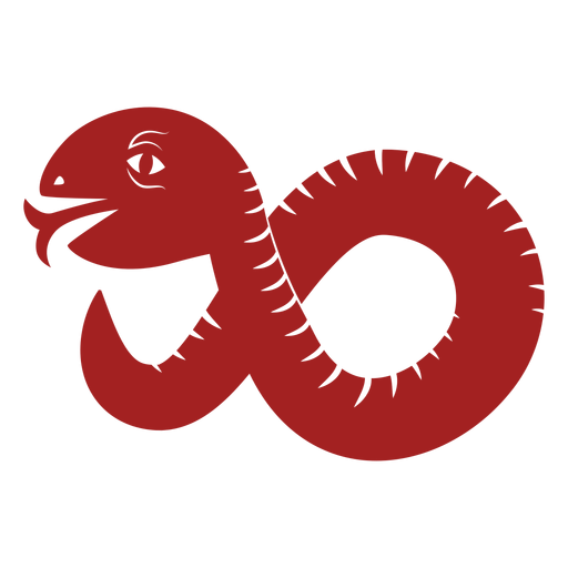 Snake reptile twisting chinese astrology silhouette PNG Design