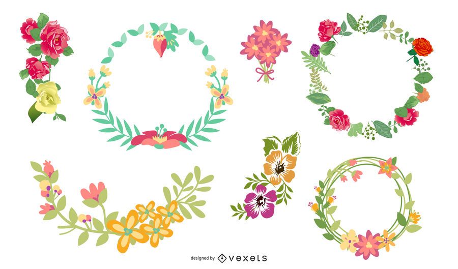 Vector libre de fronteras florales Vector libre de fronteras florales