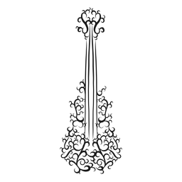 Spanish guitar musical instrument swirl PNG Design