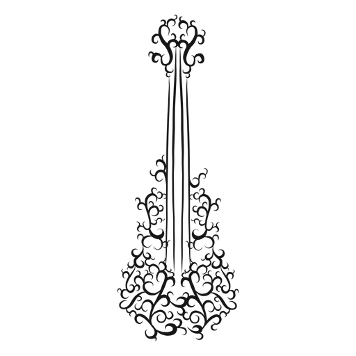 Spanish guitar musical instrument swirl - Transparent PNG & SVG vector file