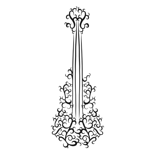 Spanish guitar musical instrument swirl PNG Design