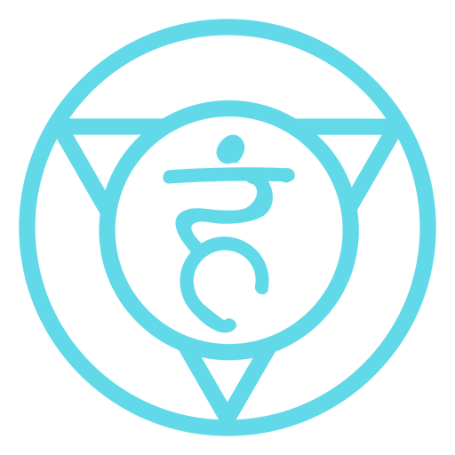 Icono de línea de chakra de la garganta Diseño PNG