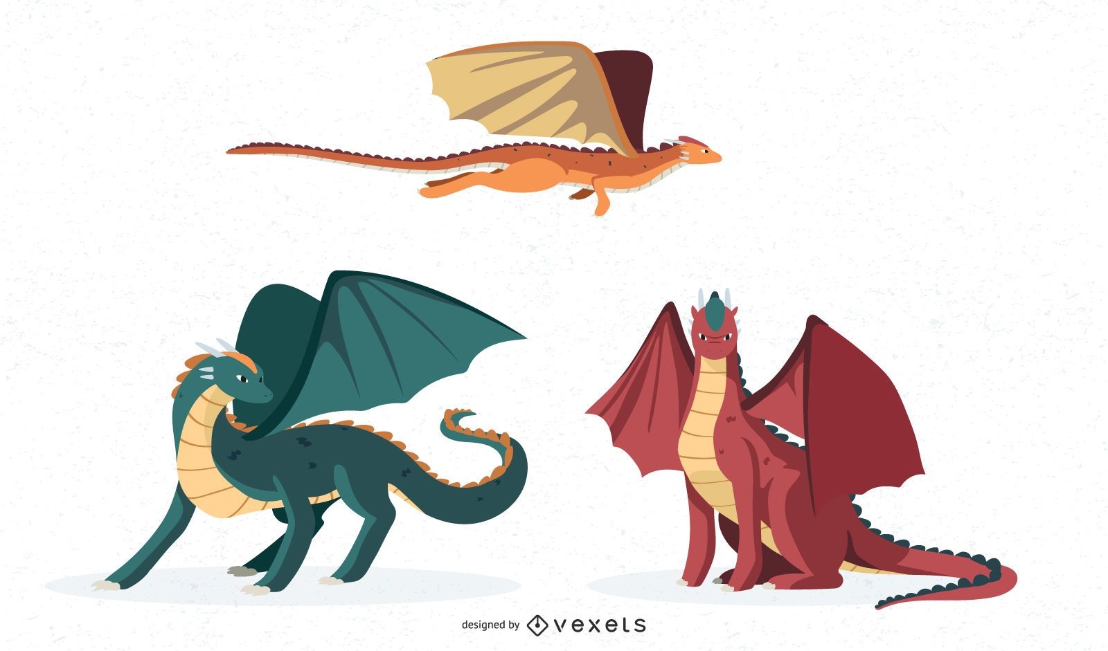 Dragon Illustrations Set 