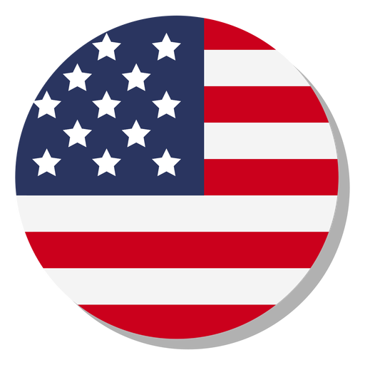 Usa flag language icon circle