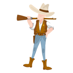 Western sheriff with rifle PNG Design