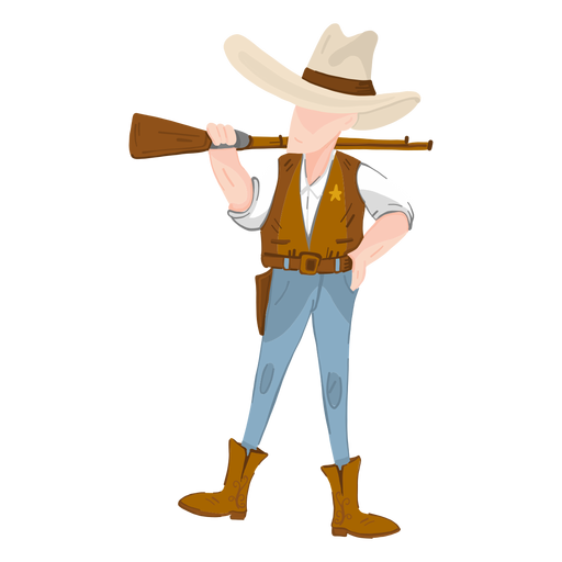 Western Sheriff mit Gewehr PNG-Design