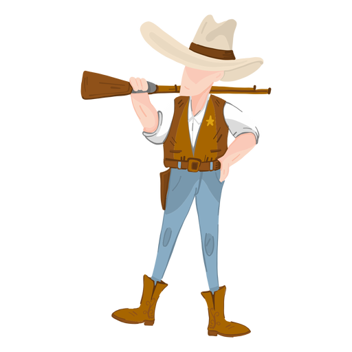 Western sheriff with rifle PNG Design