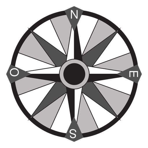Windrose flecha oeste nord sureste plano Diseño PNG