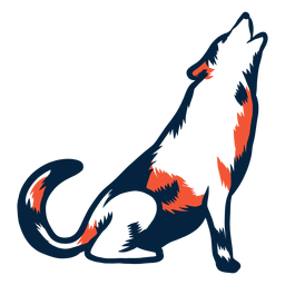Wolf howling duotone PNG Design Transparent PNG