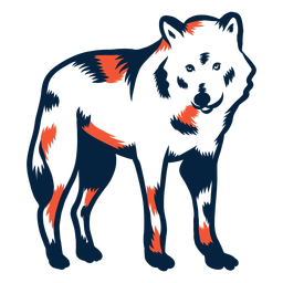 Wolf standing duotone PNG Design