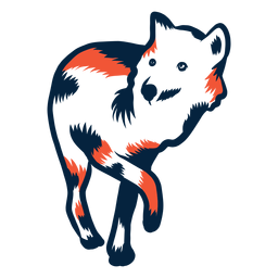 Wolf walking duotone PNG Design