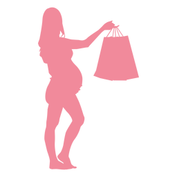 Woman bag belly pregnancy silhouette PNG Design