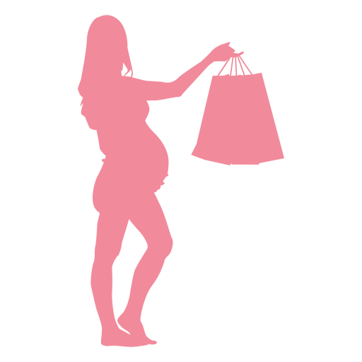 Woman bag belly pregnancy silhouette PNG Design