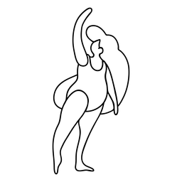 Woman ballet pose stroke PNG Design