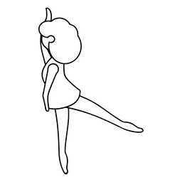 Woman ballet position line PNG Design