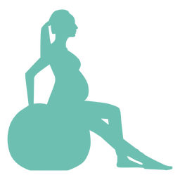 Mujer vientre ballon embarazo silueta Diseño PNG
