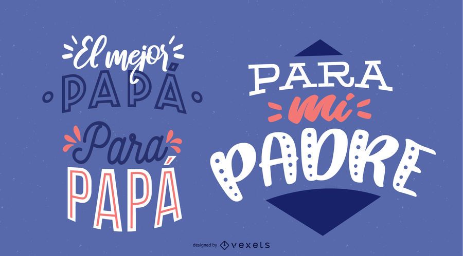 Download Spanish Father's Day Lettering - Vector Download